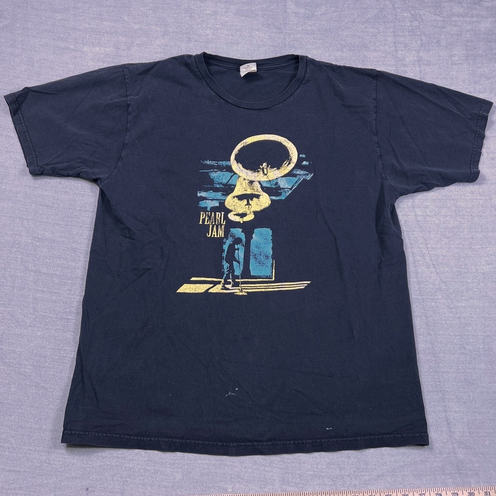 Anvil Pearl Jam Graphic Bell Graphic Short Sleeve T Shirt Mens XL Black Cotton